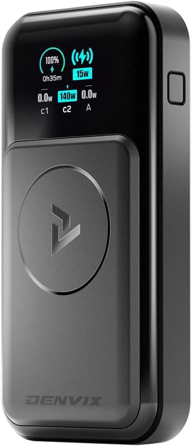 DENVIX PowerX 250W 4-in-1 25,000mAh Power Bank with Magnetic Wireless Charging – Ultra-Fast PD 3.1 Laptop Charger