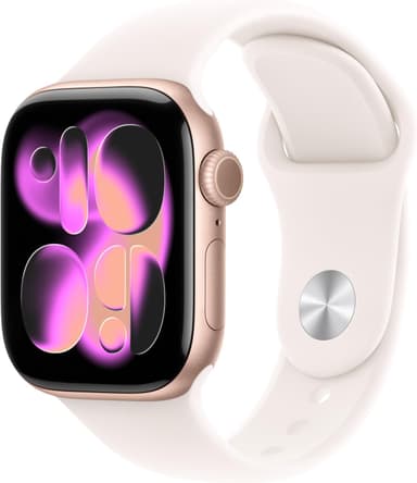 Apple Watch Series 11 (GPS, 42mm) – Rose Gold with Light Blush Sport Band