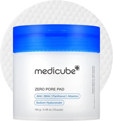 Medicube Zero Pore Pads 2.0 – Dual-Textured Exfoliating & Pore Care Pads with AHA & BHA, 70 Units